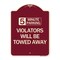 Signmission 5 Minute Parking Violators Will Towed Away Heavy-Gauge Aluminum Sign, 24" x 18", BU-1824-24414 A-DES-BU-1824-24414 - alternate 1